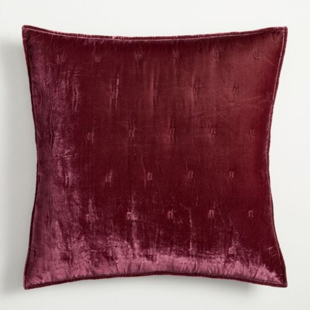 3 West Elm Velvet Plum Euro Shams